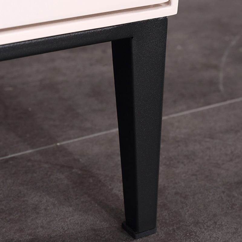 Baked-Enamel Bedside Table - Hassle-Free Access Nightstand 2-Drawer For Bedroom Lumendat