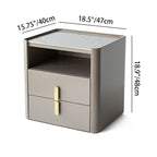 E1-Class Dual-Material Nightstand - Luxury Design & Practical Function Bedside Table 2-Drawer For Bedroom Lumendat
