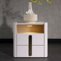 E1-Class Dual-Material Nightstand - Luxury Design & Practical Function Bedside Table 2-Drawer For Bedroom Lumendat