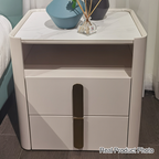 E1-Class Dual-Material Nightstand - Luxury Design & Practical Function Bedside Table 2-Drawer For Bedroom Lumendat