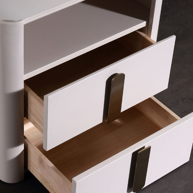 E1-Class Dual-Material Nightstand - Luxury Design & Practical Function Bedside Table 2-Drawer For Bedroom Lumendat