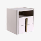 E1-Class Dual-Material Nightstand - Luxury Design & Practical Function Bedside Table 2-Drawer For Bedroom Lumendat