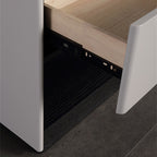 Premium Wood Veneer Nightstand - Sleek Design & Durable Build Bedside Table 1-Drawer For Bedroom Lumendat