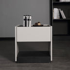 Premium Wood Veneer Nightstand - Sleek Design & Durable Build Bedside Table 1-Drawer For Bedroom Lumendat