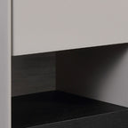 Premium Wood Veneer Nightstand - Sleek Design & Durable Build Bedside Table 1-Drawer For Bedroom Lumendat