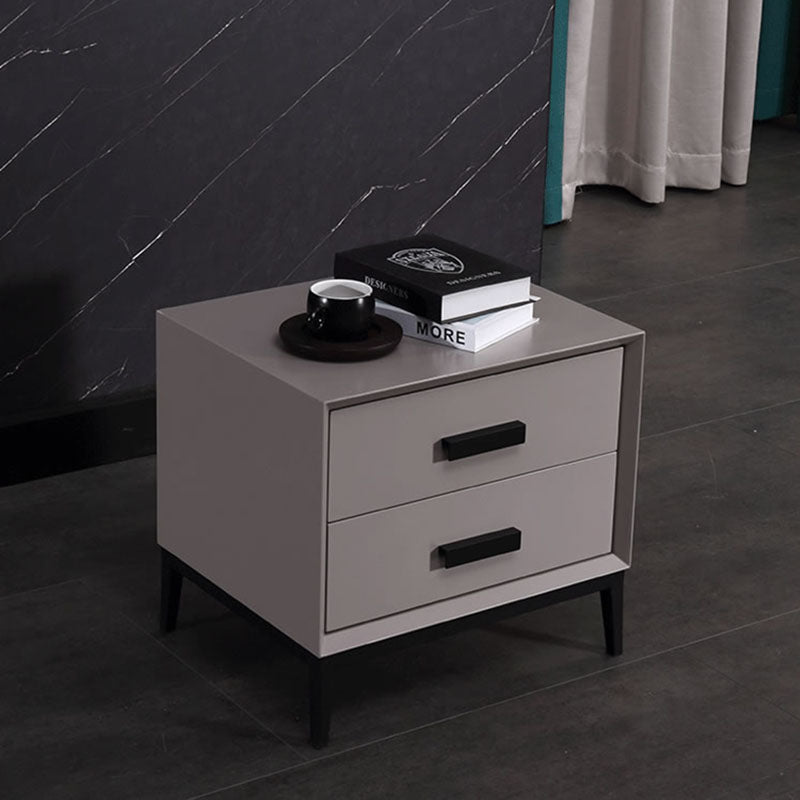 Eco-Friendly Nightstand - Scandinavian Aesthetic Iron-Leg Bedside Table 2-Drawer For Bedroom Lumendat