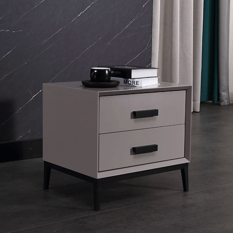 Eco-Friendly Nightstand - Scandinavian Aesthetic Iron-Leg Bedside Table 2-Drawer For Bedroom Lumendat