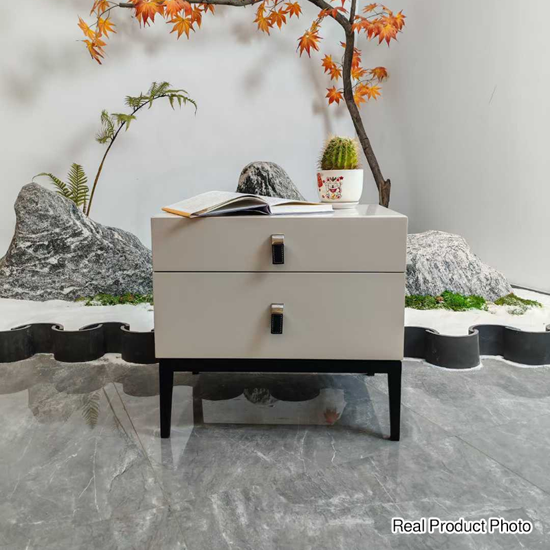 Compact Scandinavian Nightstand - Durable Eco-Friendly Material Bedside Table 2-Drawer For Bedroom Lumendat