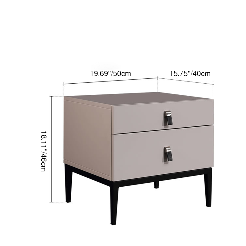 Compact Scandinavian Nightstand - Durable Eco-Friendly Material Bedside Table 2-Drawer For Bedroom Lumendat