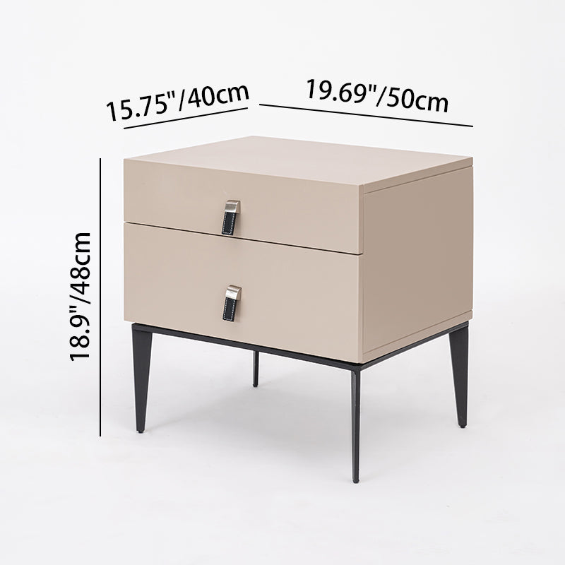 Compact Scandinavian Nightstand - Durable Eco-Friendly Material Bedside Table 2-Drawer For Bedroom Lumendat