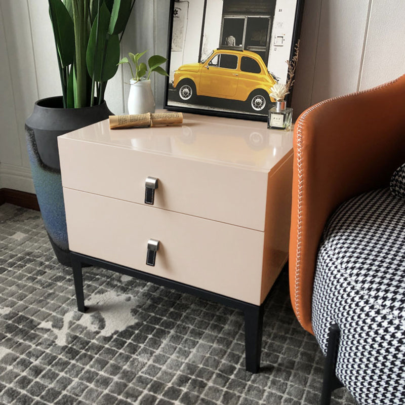 Compact Scandinavian Nightstand - Durable Eco-Friendly Material Bedside Table 2-Drawer For Bedroom Lumendat