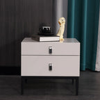 Compact Scandinavian Nightstand - Durable Eco-Friendly Material Bedside Table 2-Drawer For Bedroom Lumendat