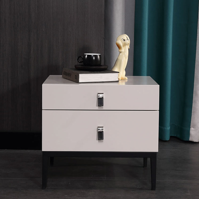 Compact Scandinavian Nightstand - Durable Eco-Friendly Material Bedside Table 2-Drawer For Bedroom Lumendat