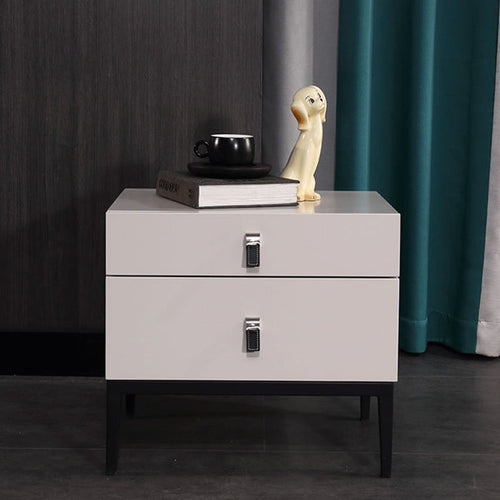 Compact Scandinavian Nightstand - Durable Eco-Friendly Material Bedside Table 2-Drawer For Bedroom Lumendat