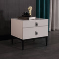 Compact Scandinavian Nightstand - Durable Eco-Friendly Material Bedside Table 2-Drawer For Bedroom Lumendat