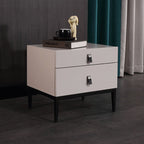 Compact Scandinavian Nightstand - Durable Eco-Friendly Material Bedside Table 2-Drawer For Bedroom Lumendat