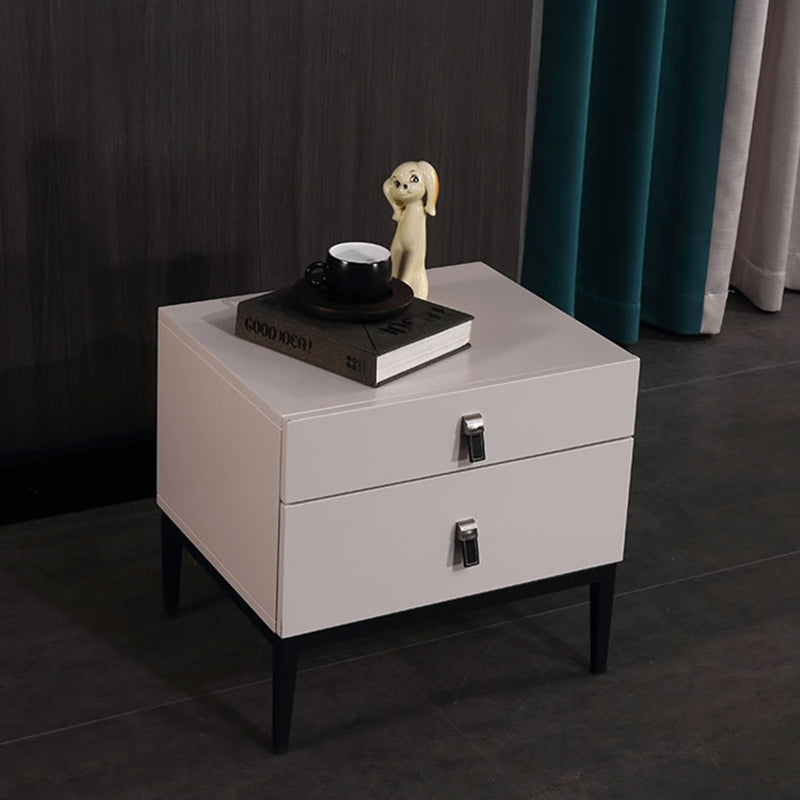 Compact Scandinavian Nightstand - Durable Eco-Friendly Material Bedside Table 2-Drawer For Bedroom Lumendat