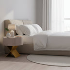 Industrial Smoked Wood Nightstand - Solid Wood Board & Smooth Circular 1-Drawer Bedside Table For Bedroom Lumendat