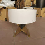 Industrial Smoked Wood Nightstand - Solid Wood Board & Smooth Circular 1-Drawer Bedside Table For Bedroom Lumendat