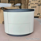 Durable Dual-Material Nightstand - Minimalist Rounded Shape & Organized Storage Bedside Table 2-Drawer For Bedroom Lumendat