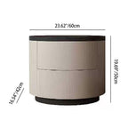Durable Dual-Material Nightstand - Minimalist Rounded Shape & Organized Storage Bedside Table 2-Drawer For Bedroom Lumendat