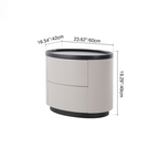 Durable Dual-Material Nightstand - Minimalist Rounded Shape & Organized Storage Bedside Table 2-Drawer For Bedroom Lumendat
