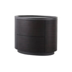 Timeless Vintage Bedside Table - Natural Wood Grain & Organized Double Drawers Nightstand For Bedroom Lumendat