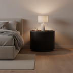 Timeless Vintage Bedside Table - Natural Wood Grain & Organized Double Drawers Nightstand For Bedroom Lumendat