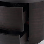 Timeless Vintage Bedside Table - Natural Wood Grain & Organized Double Drawers Nightstand For Bedroom Lumendat