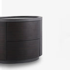 Timeless Vintage Bedside Table - Natural Wood Grain & Organized Double Drawers Nightstand For Bedroom Lumendat