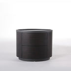 Timeless Vintage Bedside Table - Natural Wood Grain & Organized Double Drawers Nightstand For Bedroom Lumendat