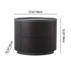 Timeless Vintage Bedside Table - Natural Wood Grain & Organized Double Drawers Nightstand For Bedroom Lumendat