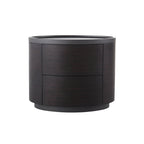 Timeless Vintage Bedside Table - Natural Wood Grain & Organized Double Drawers Nightstand For Bedroom Lumendat