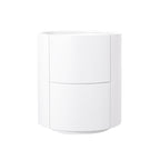 Nordic Rounded Cabinet Nightstand - Sturdy Build & Minimalist Soft Texture Bedside Table 2-Drawer For Bedroom Lumendat