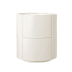 Nordic Rounded Cabinet Nightstand - Sturdy Build & Minimalist Soft Texture Bedside Table 2-Drawer For Bedroom Lumendat