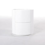 Nordic Rounded Cabinet Nightstand - Sturdy Build & Minimalist Soft Texture Bedside Table 2-Drawer For Bedroom Lumendat