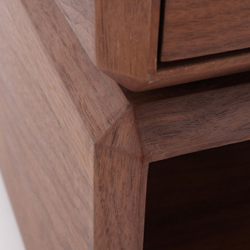Retro Rotatable Wood Nightstand - Rotatable Top & Classified Storage Layout Bedside Table 1-Drawer For Bedroom Lumendat