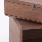 Retro Rotatable Wood Nightstand - Rotatable Top & Classified Storage Layout Bedside Table 1-Drawer For Bedroom Lumendat