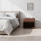 Retro Rotatable Wood Nightstand - Rotatable Top & Classified Storage Layout Bedside Table 1-Drawer For Bedroom Lumendat