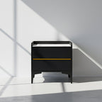 Easy-Clean Scandinavian Bedside Table - Eco-Friendly Wood Veneer & Smooth 2-Drawer Nightstand For Bedroom Lumendat