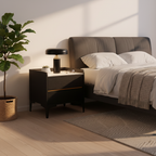 Easy-Clean Scandinavian Bedside Table - Eco-Friendly Wood Veneer & Smooth 2-Drawer Nightstand For Bedroom Lumendat