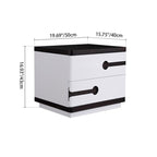 Contemporary Scandinavian Veneered Plywood Bedside Table - Two Drawer Walnut White Contrast Nightstand For Bedroom Lumendat