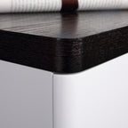 Contemporary Scandinavian Veneered Plywood Bedside Table - Two Drawer Walnut White Contrast Nightstand For Bedroom Lumendat
