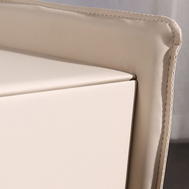 Modern Minimalist Veneered Plywood Nightstand - Matte Black Frame 1-Drawer Bedside Table For Bedroom Lumendat
