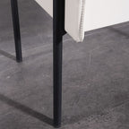 Modern Minimalist Veneered Plywood Nightstand - Matte Black Frame 1-Drawer Bedside Table For Bedroom Lumendat