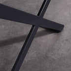 Contemporary Industrial X-Shaped Bedside Table - Veneered Plywood 1-Drawer Nightstand For Bedroom Lumendat