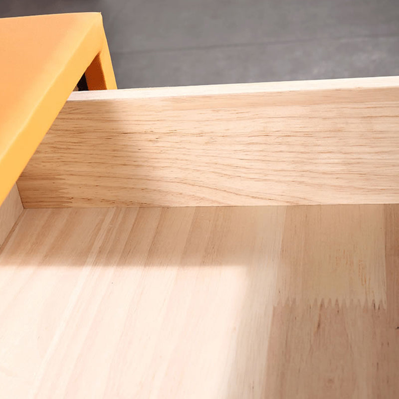 Contemporary Industrial X-Shaped Bedside Table - Veneered Plywood 1-Drawer Nightstand For Bedroom Lumendat