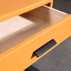 Contemporary Industrial X-Shaped Bedside Table - Veneered Plywood 1-Drawer Nightstand For Bedroom Lumendat