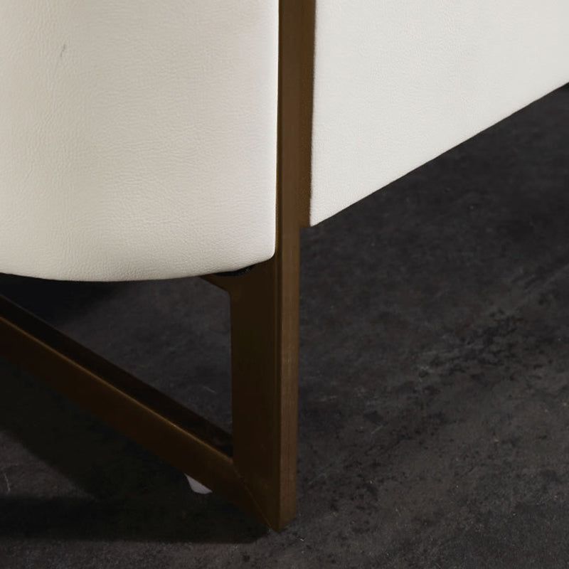 Modern Luxury Gold Titanium Faux Leather Nightstand - Soft-Touch Bedside Table For Bedroom Lumendat