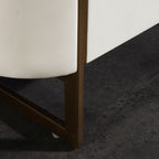 Modern Luxury Gold Titanium Faux Leather Nightstand - Soft-Touch Bedside Table For Bedroom Lumendat